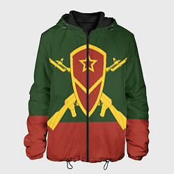 Куртка с капюшоном мужская Мотострелковые войска: герб со щитом, цвет: 3D-черный