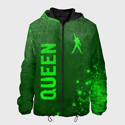 Куртка с капюшоном мужская Queen - green gradient вертикально, цвет: 3D-черный