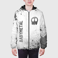 Куртка с капюшоном мужская Babymetal - white gradient вертикально, цвет: 3D-черный — фото 2