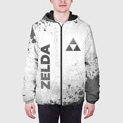 Куртка с капюшоном мужская Zelda - white gradient вертикально, цвет: 3D-черный — фото 2