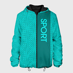 Мужская куртка Sport бирюзовый текстурный с полосой