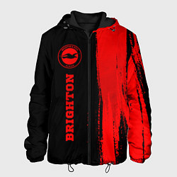 Куртка с капюшоном мужская Brighton - red gradient по-вертикали, цвет: 3D-черный