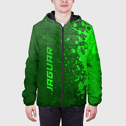 Куртка с капюшоном мужская Jaguar - green gradient по-вертикали, цвет: 3D-черный — фото 2
