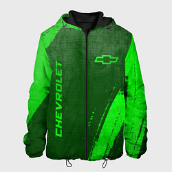 Куртка с капюшоном мужская Chevrolet - green gradient вертикально, цвет: 3D-черный