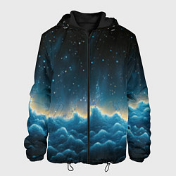 Куртка с капюшоном мужская Облака и черное небо текстура, цвет: 3D-черный