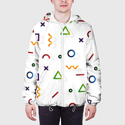 Куртка с капюшоном мужская Геометрический хаос, цвет: 3D-белый — фото 2