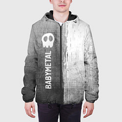 Куртка с капюшоном мужская Babymetal - grey gradient по-вертикали, цвет: 3D-черный — фото 2