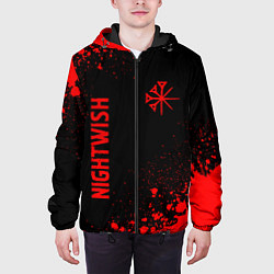 Куртка с капюшоном мужская Nightwish - red gradient вертикально, цвет: 3D-черный — фото 2