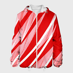 Мужская куртка Красно-белый абстракция с полосами