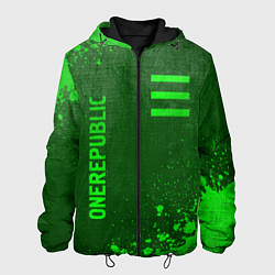Куртка с капюшоном мужская OneRepublic - green gradient вертикально, цвет: 3D-черный