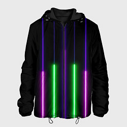 Куртка с капюшоном мужская Color Purple green pink, цвет: 3D-черный