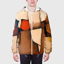 Куртка с капюшоном мужская Фрагментированная композиция, цвет: 3D-белый — фото 2