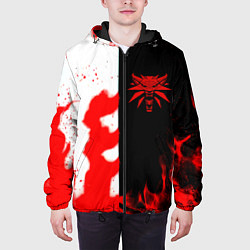 Куртка с капюшоном мужская Ведьмак огненный, цвет: 3D-черный — фото 2