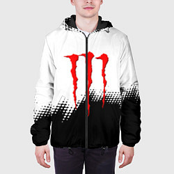Куртка с капюшоном мужская Monster energy чёрно белые краски, цвет: 3D-черный — фото 2