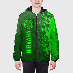 Куртка с капюшоном мужская Nirvana - green gradient по-вертикали, цвет: 3D-черный — фото 2