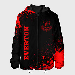 Куртка с капюшоном мужская Everton - red gradient вертикально, цвет: 3D-черный