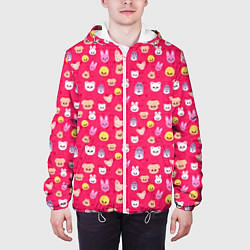 Куртка с капюшоном мужская Skzoo pattern pink, цвет: 3D-белый — фото 2