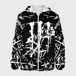 Куртка с капюшоном мужская Monster energy белые штрихи краско, цвет: 3D-белый