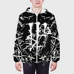 Куртка с капюшоном мужская Monster energy белые штрихи краско, цвет: 3D-белый — фото 2