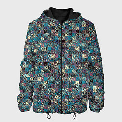 Мужская куртка Бордово-голубой квадратный паттерн