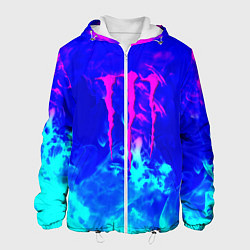 Куртка с капюшоном мужская Monster energy дым неоновый, цвет: 3D-белый