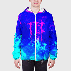 Куртка с капюшоном мужская Monster energy дым неоновый, цвет: 3D-белый — фото 2