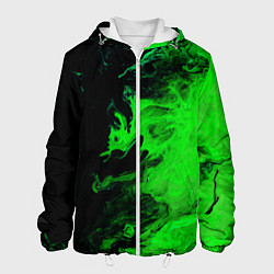 Куртка с капюшоном мужская Color green black, цвет: 3D-белый