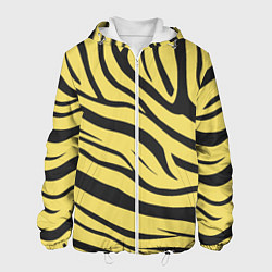Куртка с капюшоном мужская Светлый тигровый паттерн, цвет: 3D-белый