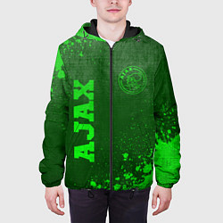 Куртка с капюшоном мужская Ajax - green gradient вертикально, цвет: 3D-черный — фото 2