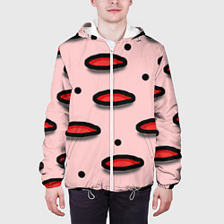 Куртка с капюшоном мужская Круги маркер - паттерн, цвет: 3D-белый — фото 2