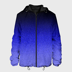 Куртка с капюшоном мужская Градиент индиго из чёрно в синий текстура крошка, цвет: 3D-черный