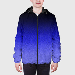 Куртка с капюшоном мужская Градиент индиго из чёрно в синий текстура крошка, цвет: 3D-черный — фото 2