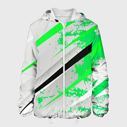 Куртка с капюшоном мужская Color white light green, цвет: 3D-белый