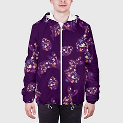 Куртка с капюшоном мужская Кролики и яйца, цвет: 3D-белый — фото 2