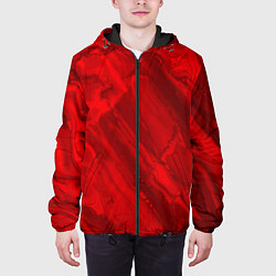 Куртка с капюшоном мужская Красный камень абстракция, цвет: 3D-черный — фото 2