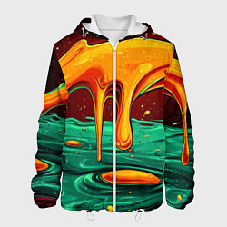 Мужская куртка Оранжевая клякса текстура