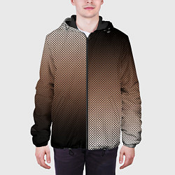 Куртка с капюшоном мужская Чёрно-коричневый текстурный градиент пополам, цвет: 3D-черный — фото 2
