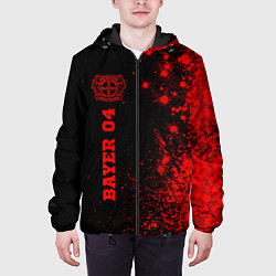 Куртка с капюшоном мужская Bayer 04 - red gradient по-вертикали, цвет: 3D-черный — фото 2