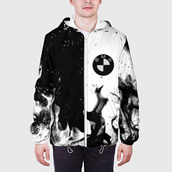 Куртка с капюшоном мужская BMW black fire, цвет: 3D-белый — фото 2
