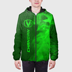 Куртка с капюшоном мужская Changan - green gradient по-вертикали, цвет: 3D-черный — фото 2