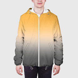 Куртка с капюшоном мужская Бледный жёлто-серый градиент, цвет: 3D-белый — фото 2