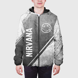 Куртка с капюшоном мужская Nirvana - grey gradient вертикально, цвет: 3D-черный — фото 2