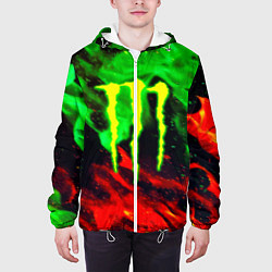 Куртка с капюшоном мужская Monster energy огонь лого, цвет: 3D-белый — фото 2