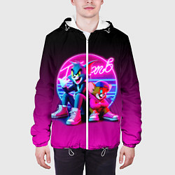 Куртка с капюшоном мужская Tom and Jerry - neon glow fantasy, цвет: 3D-белый — фото 2
