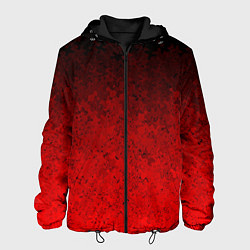 Куртка с капюшоном мужская Чёрно-красный текстурный градиент, цвет: 3D-черный