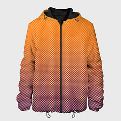 Мужская куртка Градиент оранжевый в фиолетовый мелкий ромбик