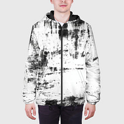 Куртка с капюшоном мужская Color black and white, цвет: 3D-черный — фото 2