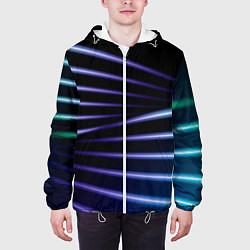 Куртка с капюшоном мужская Color black blue, цвет: 3D-белый — фото 2