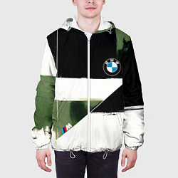 Куртка с капюшоном мужская BMW логотип, цвет: 3D-белый — фото 2