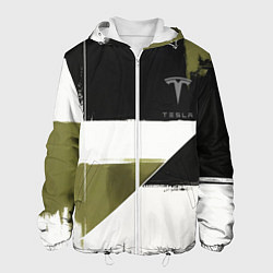 Куртка с капюшоном мужская Tesla логотип, цвет: 3D-белый